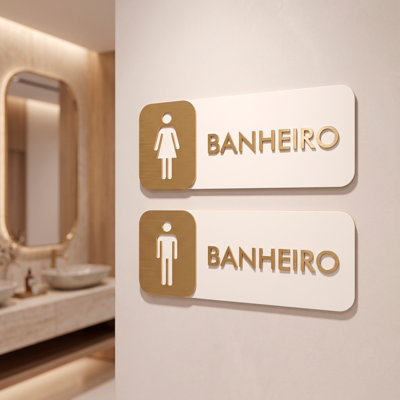 Placas identificação em acrílico